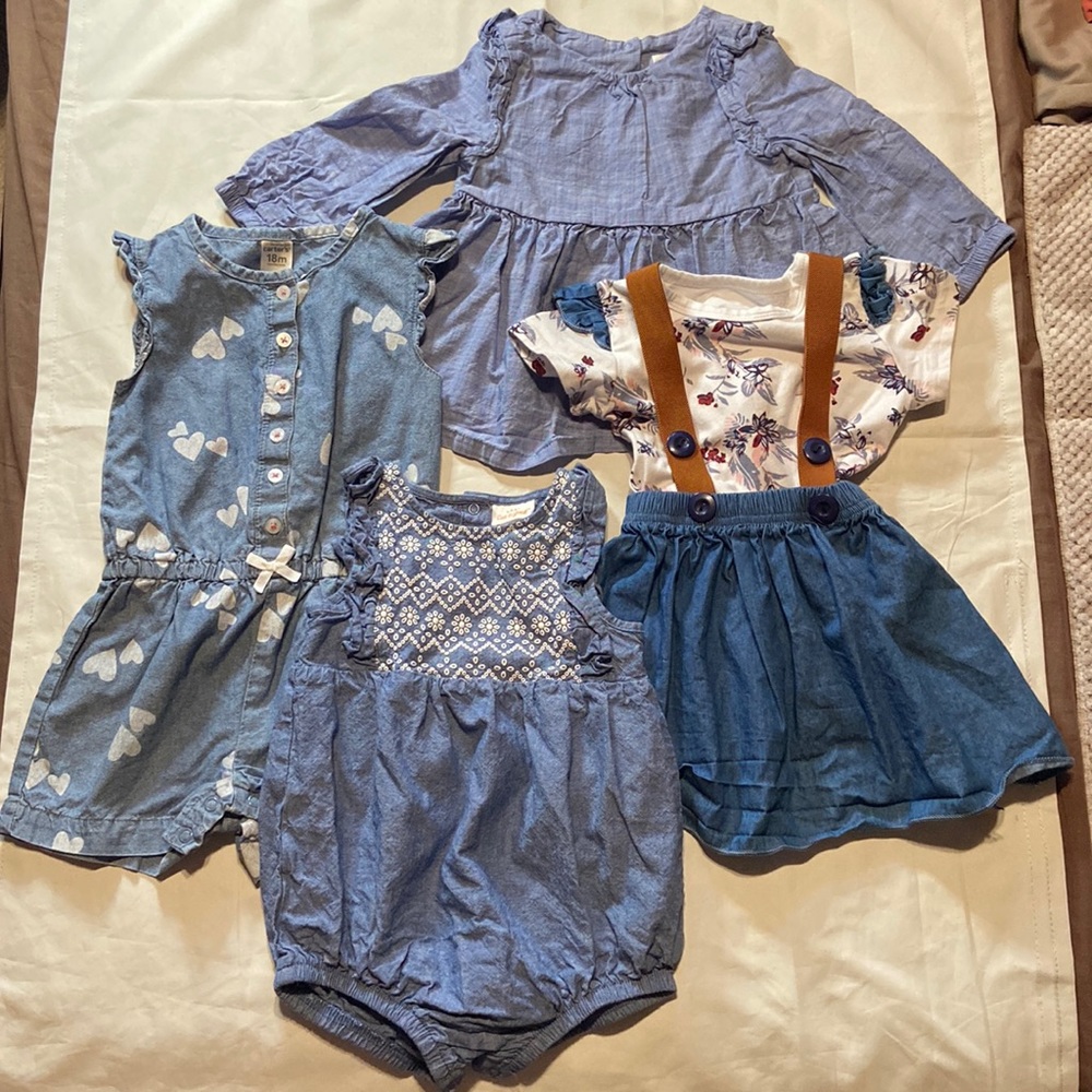 Little Girls Denim Dress Lot